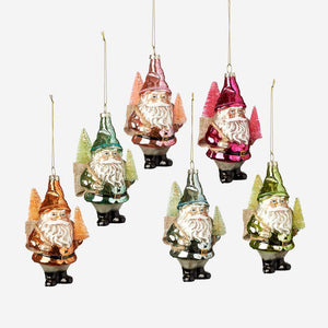 Gnome Ornament with Tree - Assorted Colors