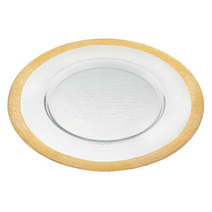 Gold Border Round 13" Glass Charger Plate