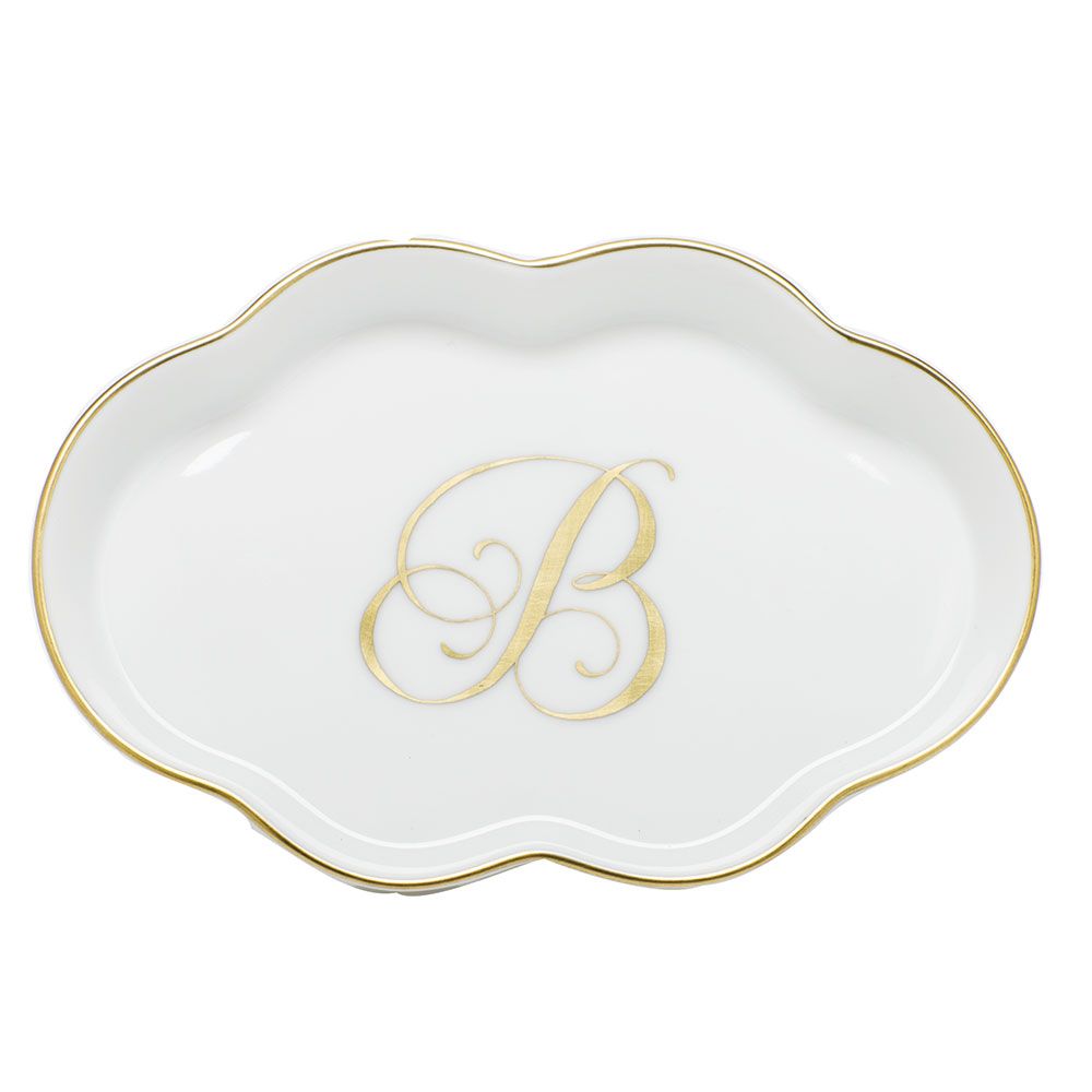 Scalloped Tray With Monogram