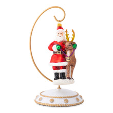 Load image into Gallery viewer, Country Estates Santa &amp; Rudolph MVP Glass Ornament