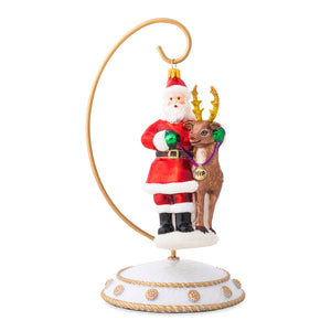 Country Estates Santa & Rudolph MVP Glass Ornament