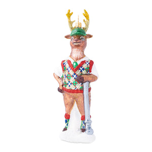 Country Estates Comet the Golfer Reindeer Glass Ornament