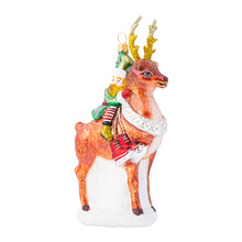 Load image into Gallery viewer, Country Estates Dancer Reindeer Glass Ornament