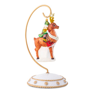 Country Estates Dancer Reindeer Glass Ornament