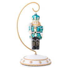Load image into Gallery viewer, Berry &amp; Thread Teal Nutcracker Glass Ornament