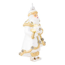 Load image into Gallery viewer, Berry &amp; Thread Silver/Gold Santa Glass Ornament