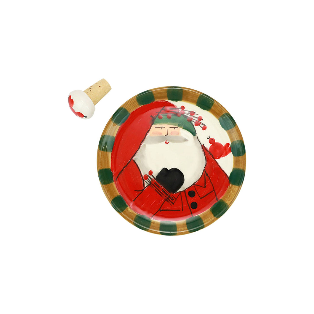 Old St. Nick Canape Plate with Cork Stopper