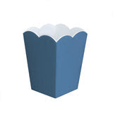 Scalloped Lacquer Bin – Denim & White