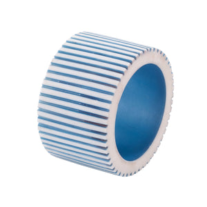 Pinstripe Turquoise Napkin Ring Set/4