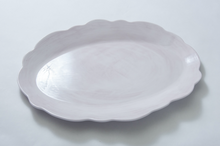 Load image into Gallery viewer, Scallop Serving Oval Tray Taupe