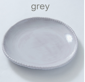 Scallop Serving Oval Tray Grey