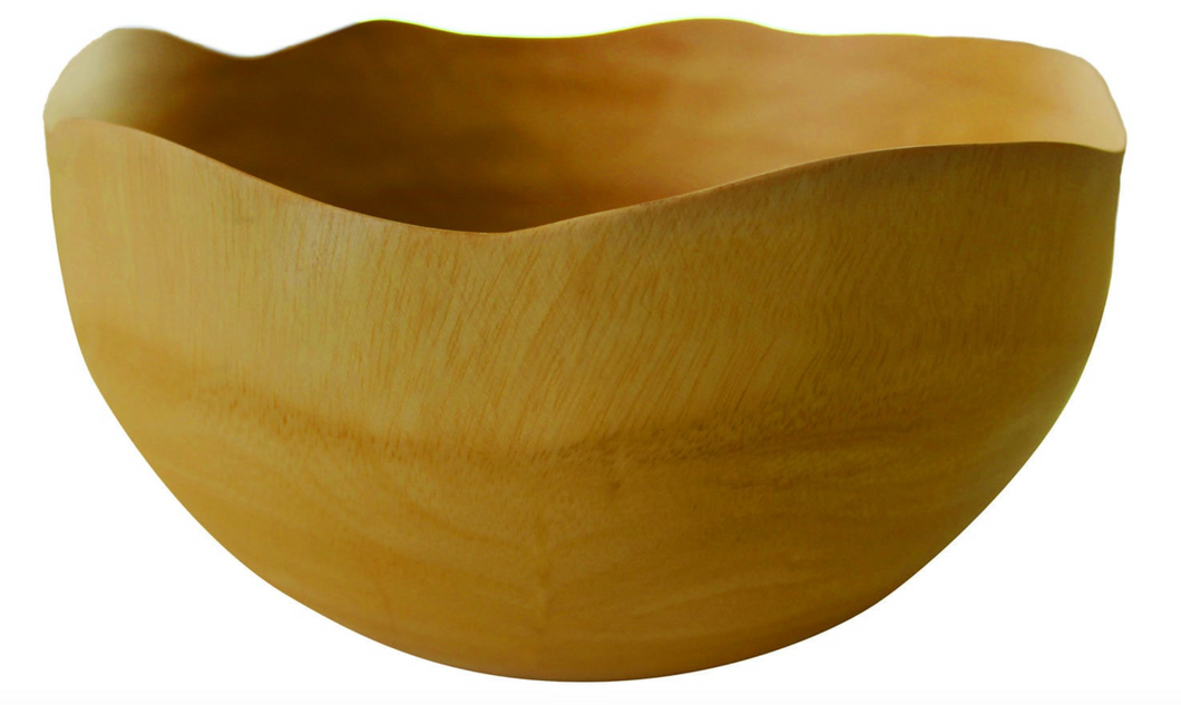 Mango Wood Wave Edge Bowl, Large