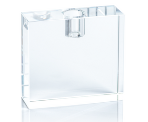Rectangular Crystal Glass Taper Holder,