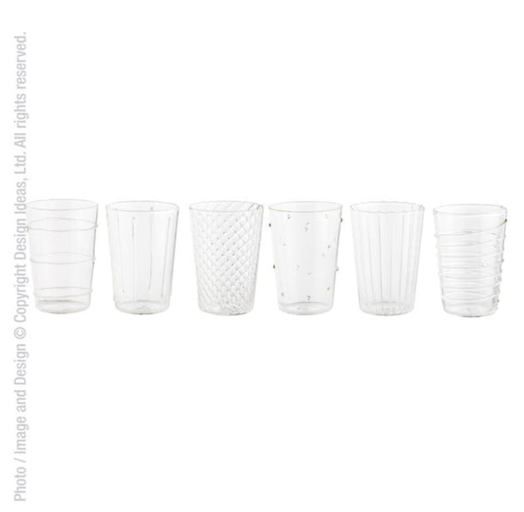 LIVENZA DRINKING GLASSES (9.8 OZ.: SET OF 6)