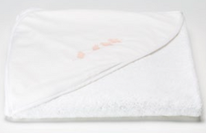 Hooded Bath Towel Twin Birds - Pink