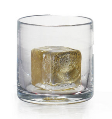 Cube Glass- Rock-Gold