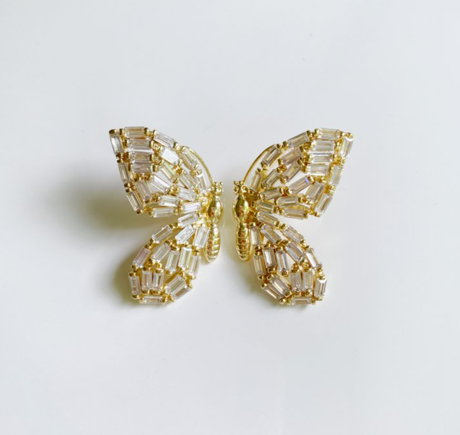 COLLECTION EARRINGS: EMBELLISHED BUTTERFLY STUDS