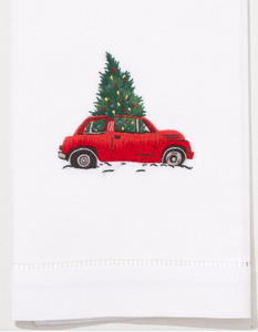 Hand Towel - Christmas Tree Car