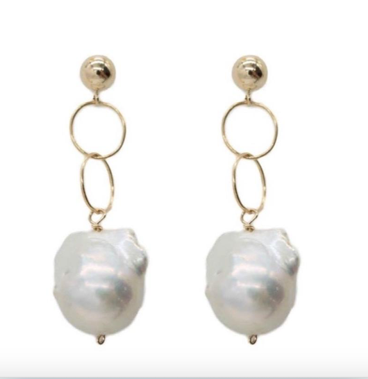 Ingrid Earring - White Baroque