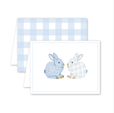 Porcelain Bunnies Blue Card