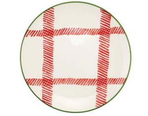 Mistletoe Plaid Salad Plate