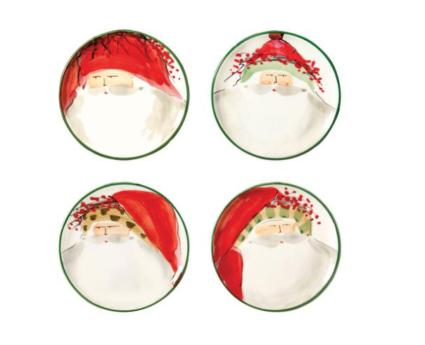 Old St. Nick Assorted Canape Plates - Set of 4