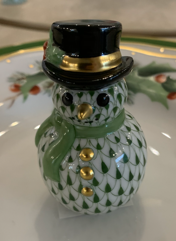 Snowman with Scarf  - Forest Green
