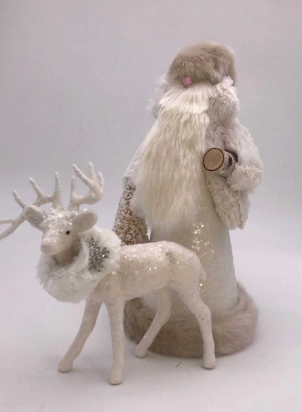 Cream Glittered Santa