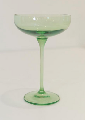 Colored Champagne Coupe - Mint Green
