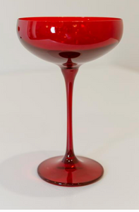 Colored Champagne Coupe- Red
