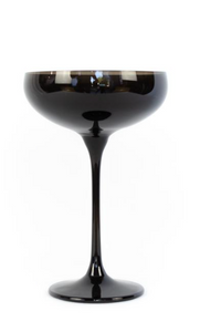 Colored Champagne Coupe- Black Onyx