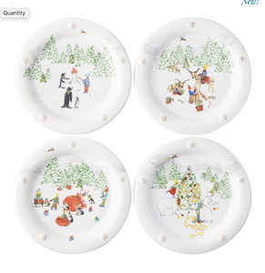 Berry & Thread North Pole Cocktail Plates, Assorted Set of 4
