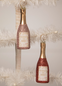 Bubbles and Kisses Champagne Ornament Place Card Holder