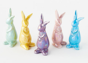 Irridescent Cermaic Bunny, 5 Assorted Colors