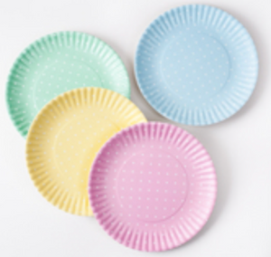Polka Dot "Paper" Plate, Set of 4