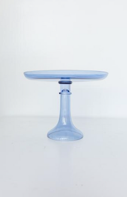 Glass Cake Stand - Cobalt Blue