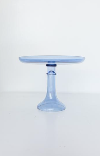 Glass Cake Stand - Cobalt Blue