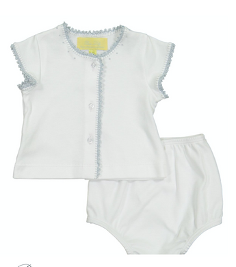 Blue Jersey Crib Set