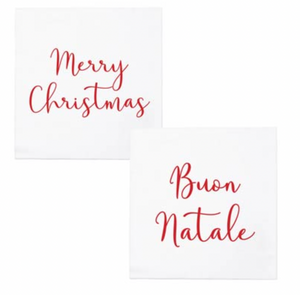 Papersoft Merry Christmas / Boun Natale Cocktail Napkins