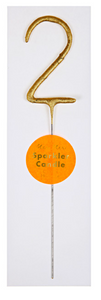 Large Gold Sparkle Candle (0-9)