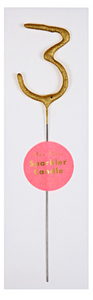 Large Gold Sparkle Candle (0-9)