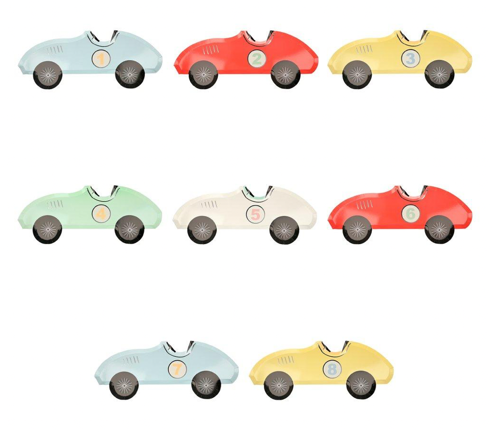 Race Car Plates - Set of 8