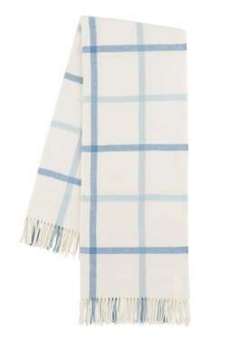 Blue Denim/Baby Blue Tattersall Plaid Throw