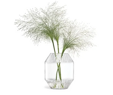 Load image into Gallery viewer, Fluted Clear 6 inch Vase