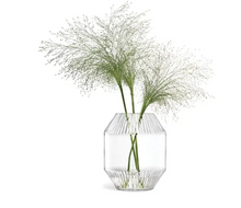 Load image into Gallery viewer, Fluted Clear 7.75 inch Vase