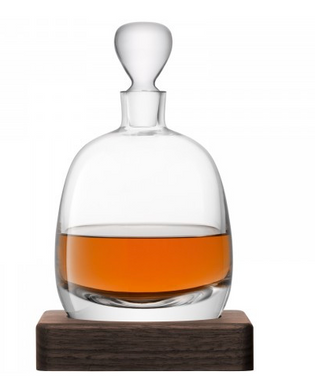 Whiskey Decanter with Walnut Base