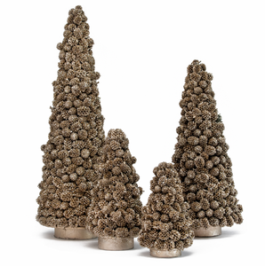 Champagne Glitter Textured Cone Tree