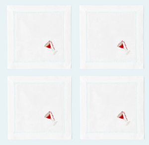 Peppermint Martini Cocktail Napkins - Set of 4