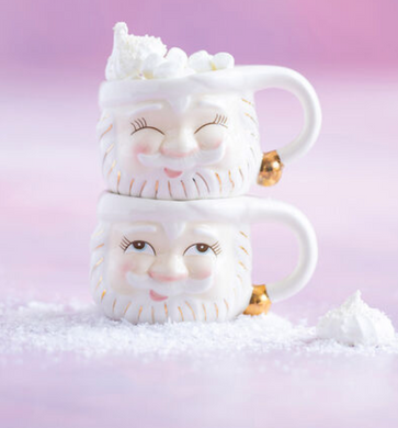 Papa Noel Cream Mug - 2 Asst