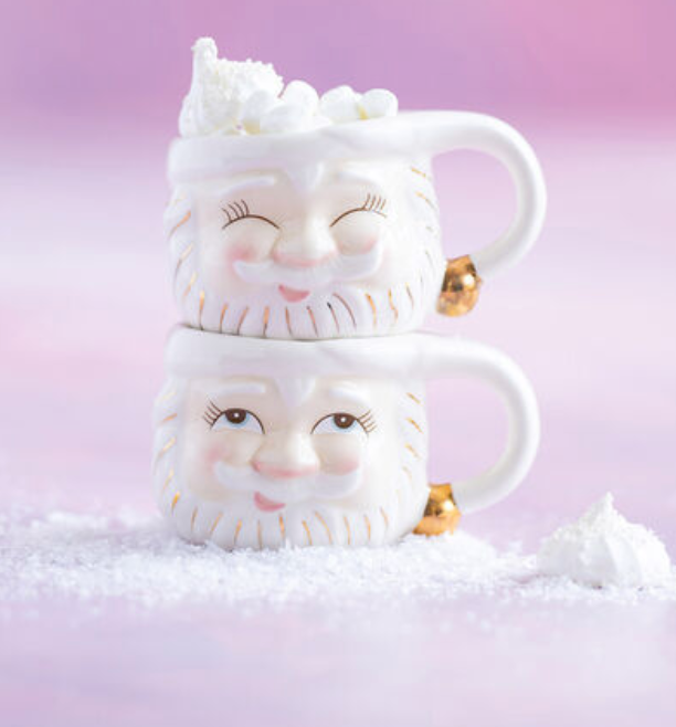 Papa Noel Cream Mug - 2 Asst